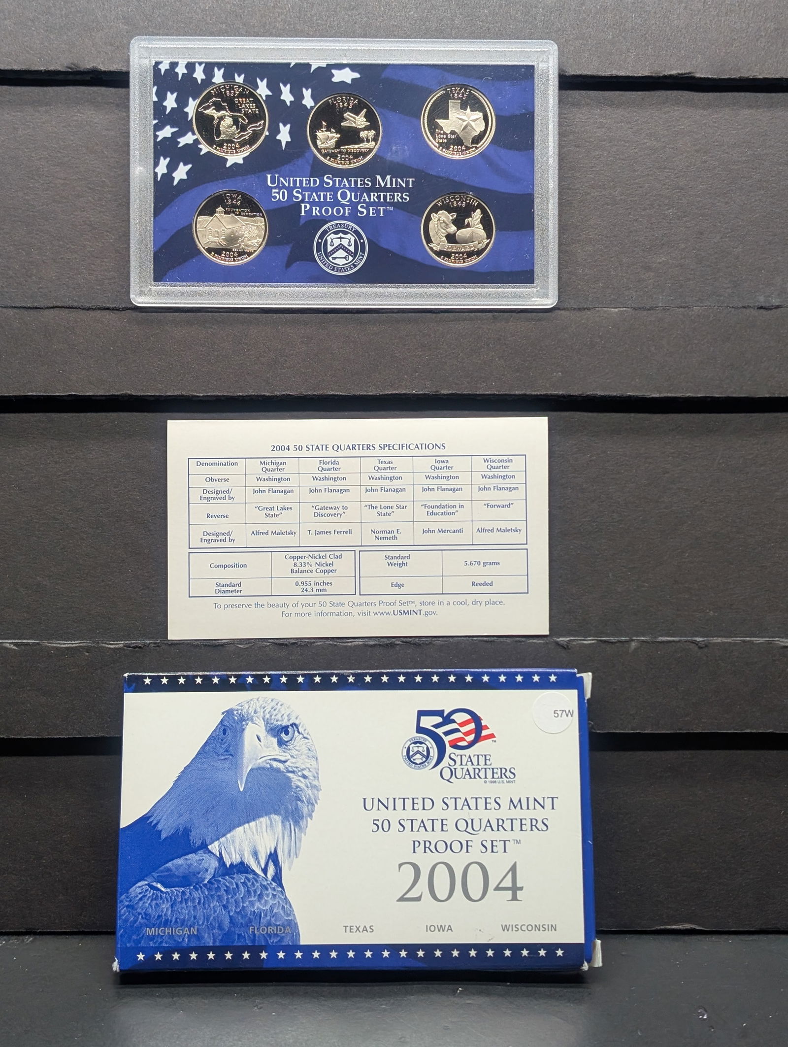 2004-S U.S. Mint 50 State Quarters Proof Set In OGP (1 of 4)