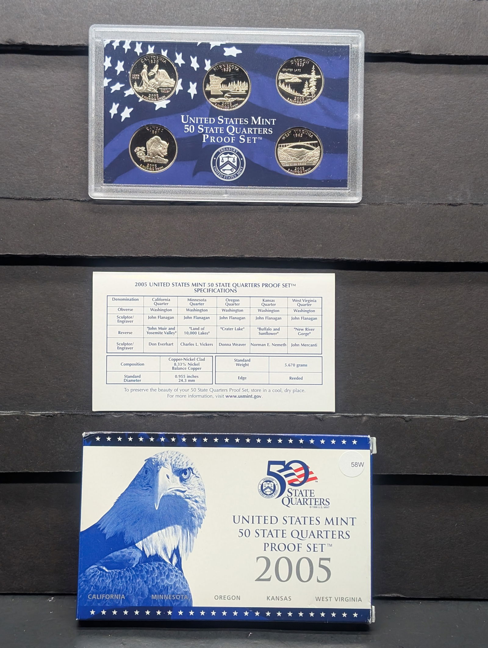 2005-S U.S. Mint 50 State Quarters Proof Set In OGP (1 of 4)