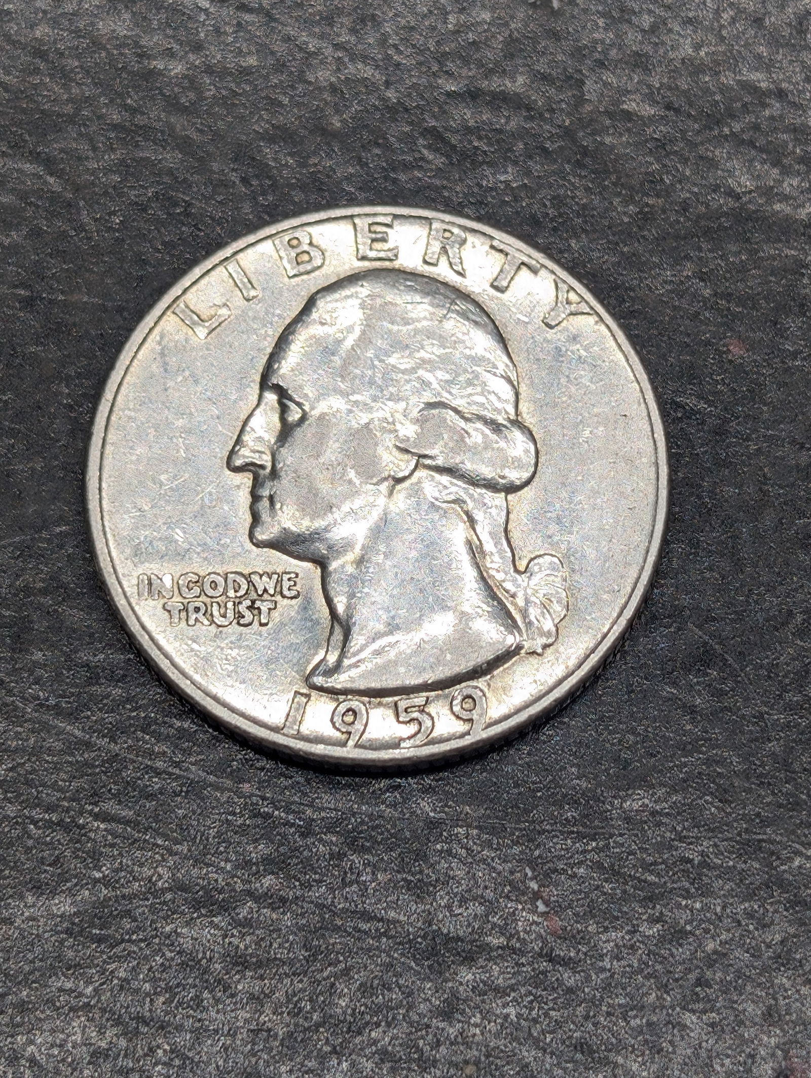 1959 UNC 90% Silver, Washington Quarter, 66 Years Old (1 of 2)