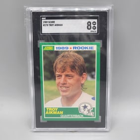 1989 Score Troy Aikman #270 SGC 8 Rookie HOF
