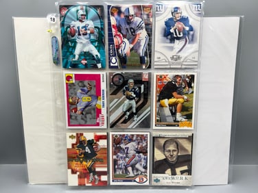 Lot of (18) Assorted Football Star Player Cards - Brett Favre RC - Varying Conditions