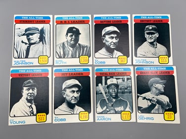 Lot of (8) 1973 Topps All-Time Leaders -Varying Conditions