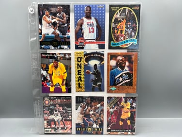 Lot of (9) Shaquille O'Neal Basketball Cards - Varying Conditions