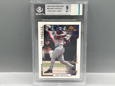 2000 Upper Deck MVP Gary Sheffield Game Used Jersey Relic In Slab BGS Mint 9