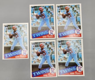 (5) 1985 Topps Kirby Puckett #536 Rookie Cards - HOF