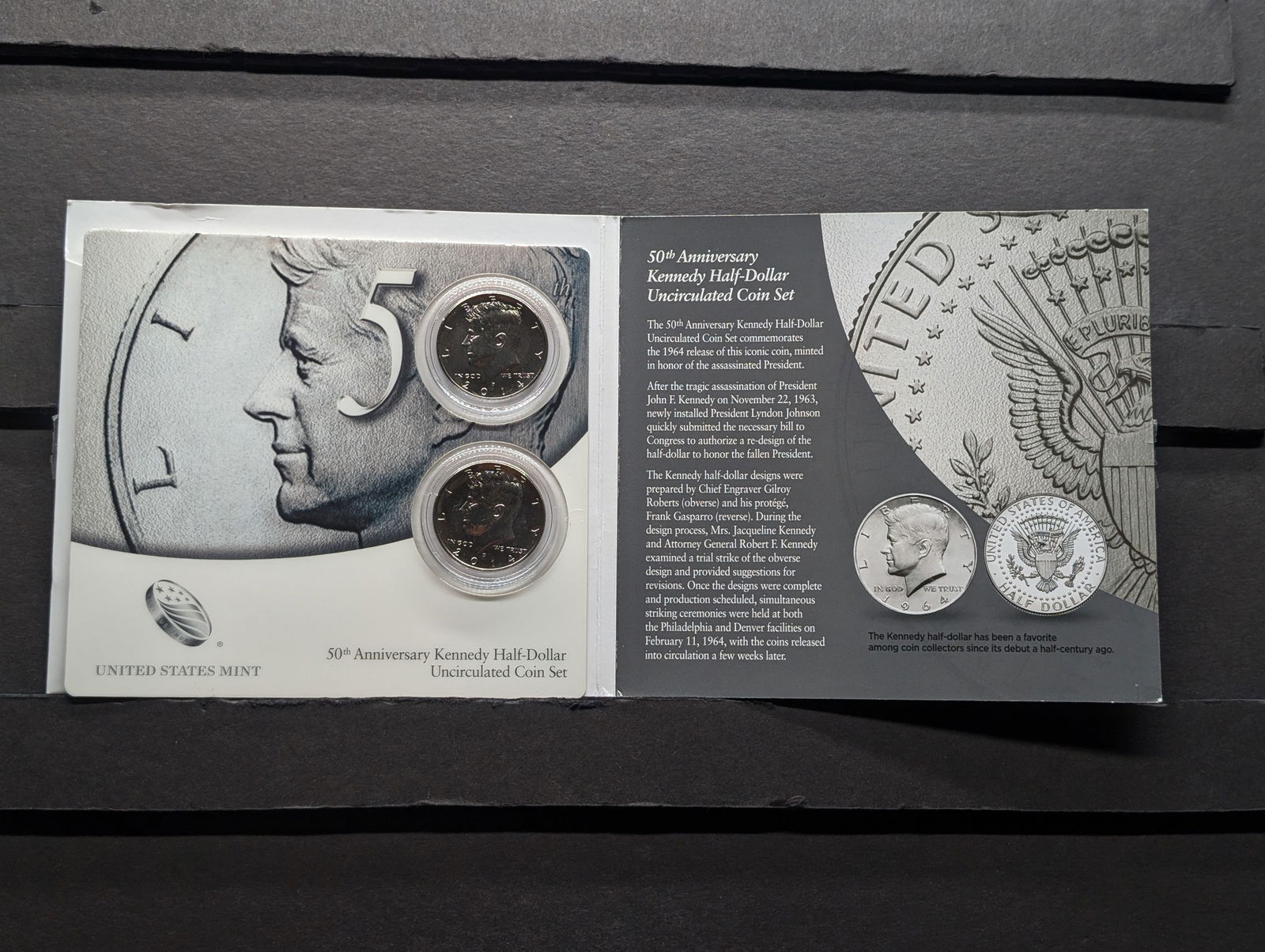2014-P&D UNC Kennedy Half Dollars - 50th Anniv. Set in OGP w/ COA (1 of 4)
