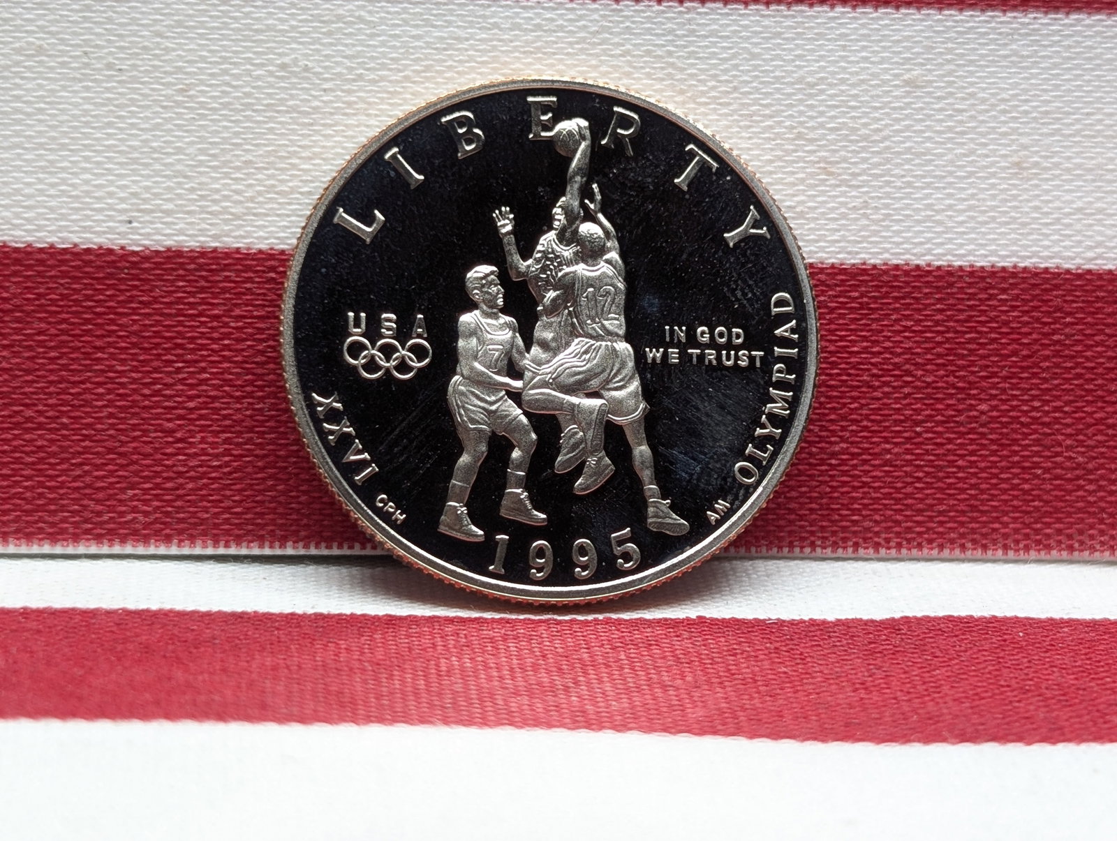 1995-S PROOF Olympic Basketball Commemorative Half Dollar (1 of 2)