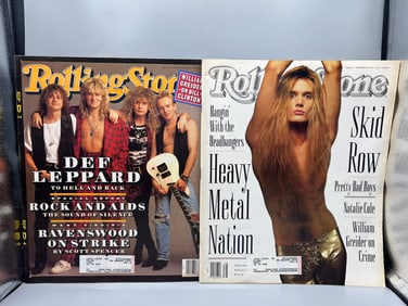 Rolling Stone Magazine April 1992 #629 W/ Def Leppard On Cover & September 1991 #613 W/ Skid Row On