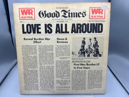 1976 War Featuring Eric Burdon Love Is All Around Vinyl Album - AB-988: 1976 War Featuring Eric Burdon Love Is All Around Vinyl Album - AB-988 - Records have not been tested by the auction house for play quality. All items are sold as is.