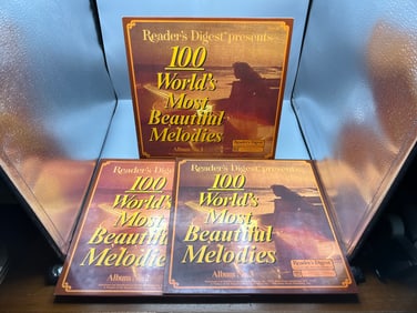 1986 Reader's Digest Presents 100 World's Most Beautiful Melodies Album No. 1, 2, & 3 Vinyl Albums -