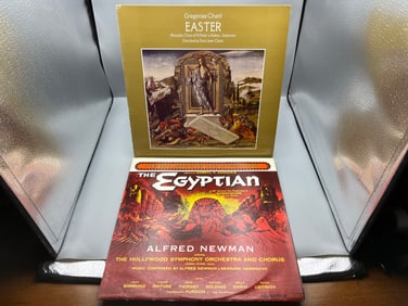 1985 Gregorian Chant: Easter & 1977 The Egyptian Original Motion Picture Soundtrack Vinyl Albums -