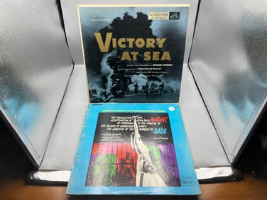 1953 Victory At Sea & 1967 Marat Sade Original Motion Picture Music Vinyl Albums - UAS 5153 & LM