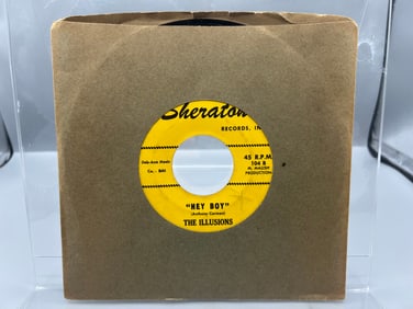 1962 The Illusions Lonely Soldier/Hey Boy Reissue 45 RPM Record - 104