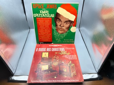 1956 Spike Jones Presents A XMAS Spectacular & 1961 A Music Box Christmas Vinyl Albums - CS 8498 &