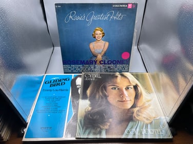 Lot of (3) Assorted Vinyl Albums - Varying Conditions - Cybill Shepherd, Rosemary Clooney, Emmy Lou