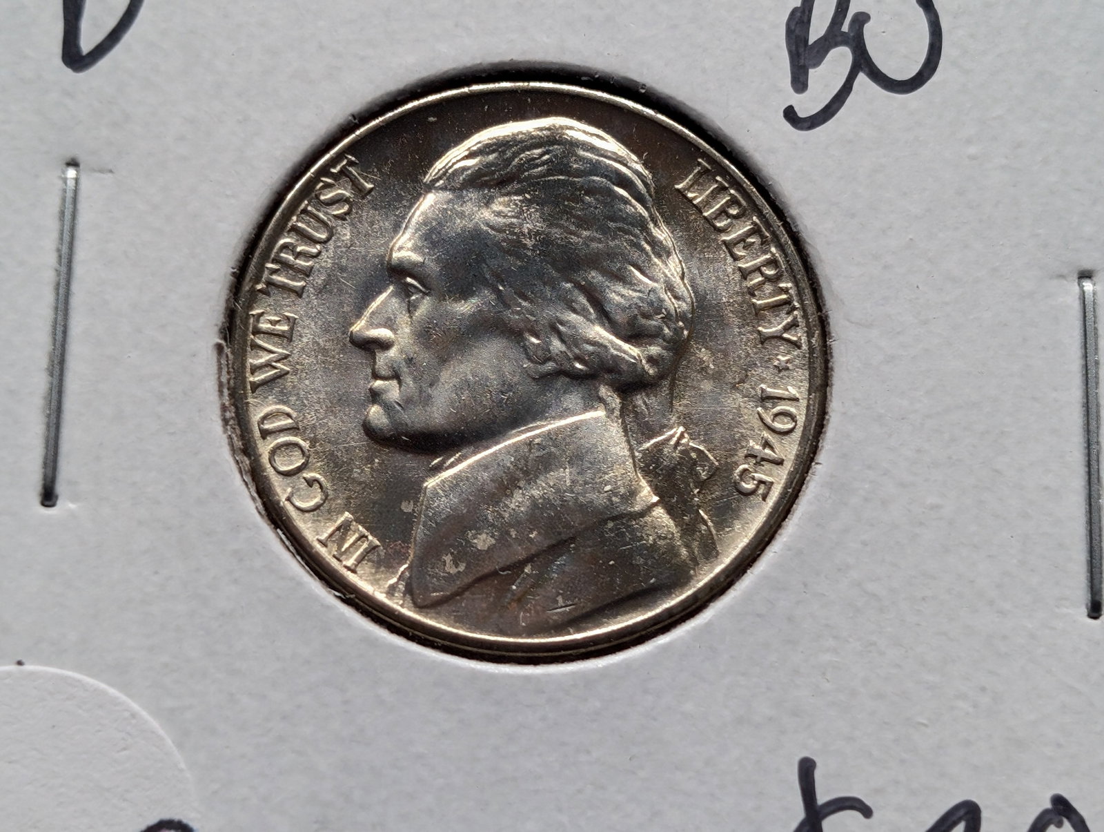 1945-D GEM BU Jefferson Nickel. 35% Silver War Time: 1945-D GEM BU Jefferson Nickel. 35% Silver War Time