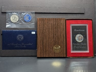 1972-S & 74-S Eisenhower Silver Dollars - Uncirculated and Proof