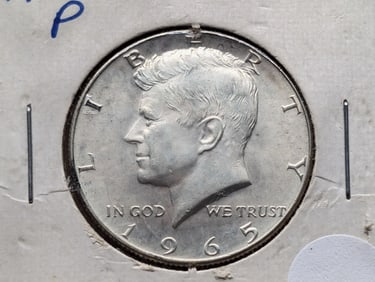 1965 Kennedy 50c. 40% Silver. GEM BU