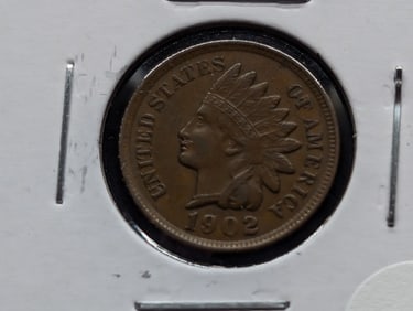 1902 Indian Head Cent. High Grade. Full Liberty + 4 Diamonds