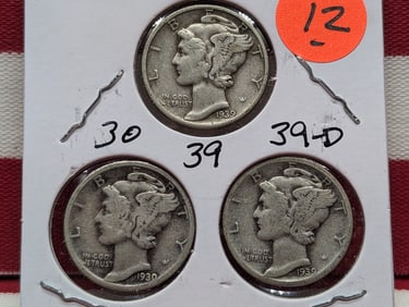 1930 , 39 , 39-D Mercury Dimes