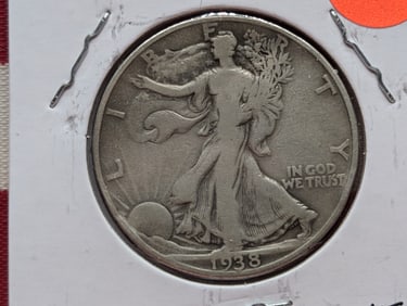 1938-D Walking Liberty Half Dollar VF+