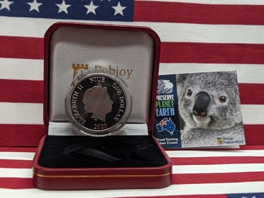 2020 Australia Preserve Planet Earth Sterling Silver Proof Featuring Koala- 28 grams