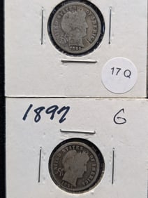 (2) Barber Dimes 1896, 1897