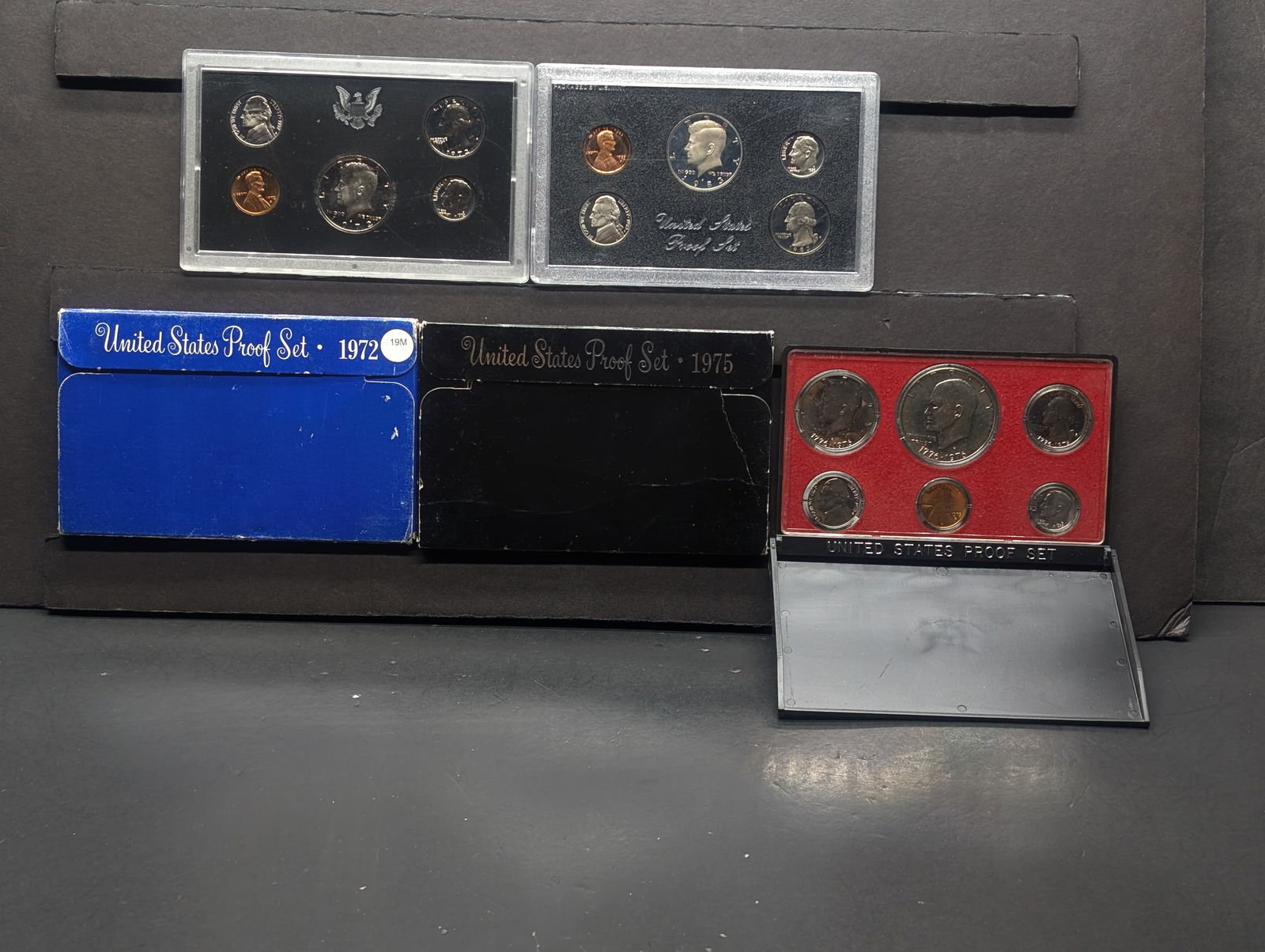 1972 -S, 1975-S, 1983-S United States Proof Sets With Original Gov't Packaging. 16 Coins.: 1972 -S, 1975-S, 1983-S United States Proof Sets With Original Gov't Packaging. 16 Coins.