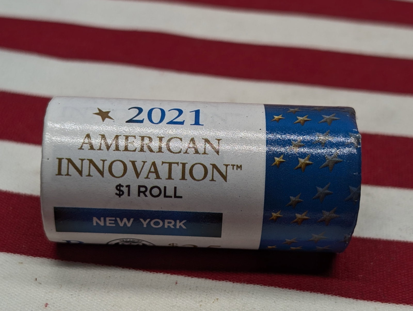 2021-P Roll of American Innovation Dollars, In Original Gov. Wrapper, New York: 2021-P Roll of American Innovation Dollars, In Original Gov. Wrapper, New York