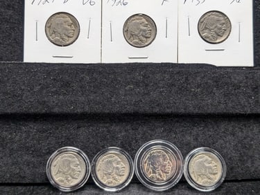 (7) Buffalo Nickels 1926, 1927-D, 1928, 1930-S, 1935, 1936, 1937-D