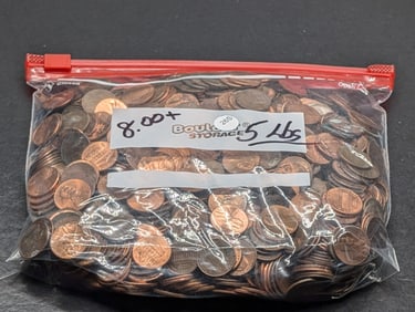 5 Pounds of Unsearched Lincoln Memorial & Shields Cents, Lot of Copper Coins