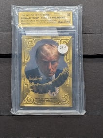 Donald Trump "Most Famous Mugshot" Graded GEM 10 Mint Collector Card in Case.