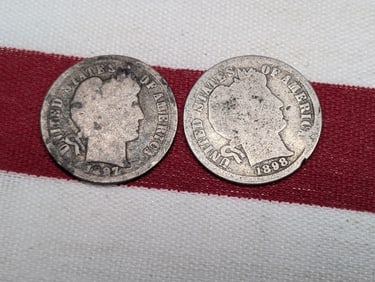 1897 & 1898 Barber Dimes