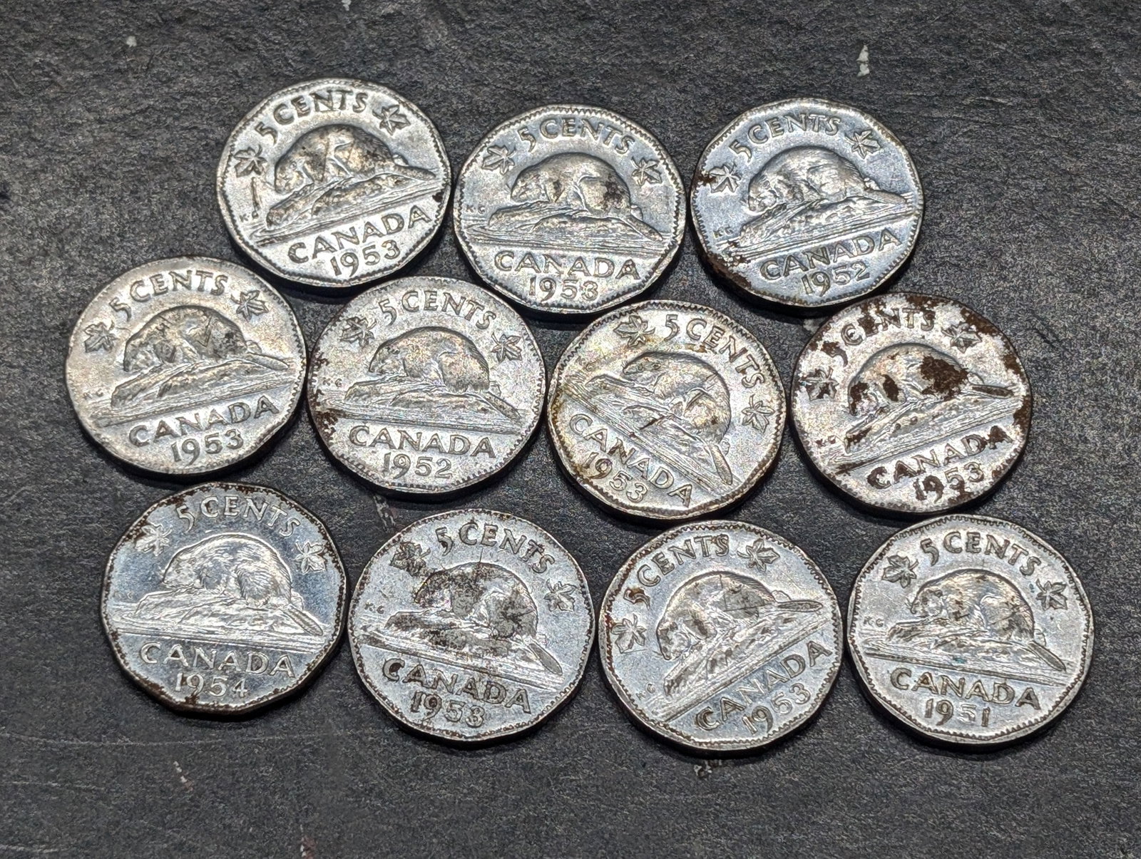 (11,) 1950's, Canada 5c: (11,) 1950's, Canada 5c