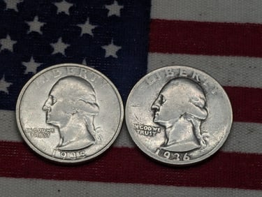 1935, 1936 Washington Quarters 90% Silver