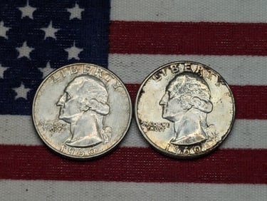1960 P & D Washington Quarters 90% Silver