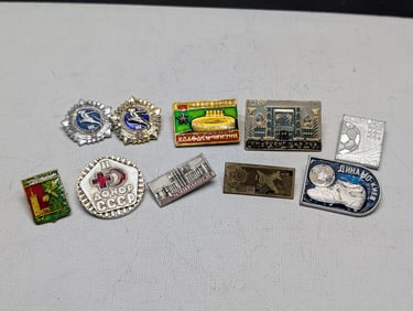 10 Older Soviet Badge-Pins