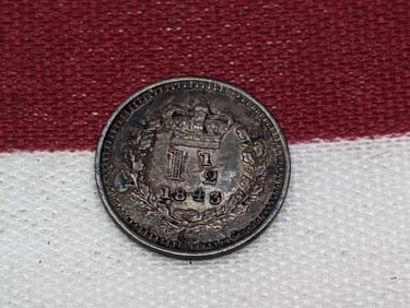 1843 Great Britain 1 1/2 Pence Maundy Victoria (Colonial) Portrait. High Grade Specimen.