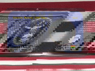 2002 Uncirculated Ghana .925 Silver 100 Sika Crown, Weighs 31.06 Grams. OBV Nat'l Coat Of Arms. REV