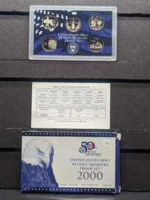 2000 -S U.S. Mint Fifty State Quarters Proof Set In OGP With COA