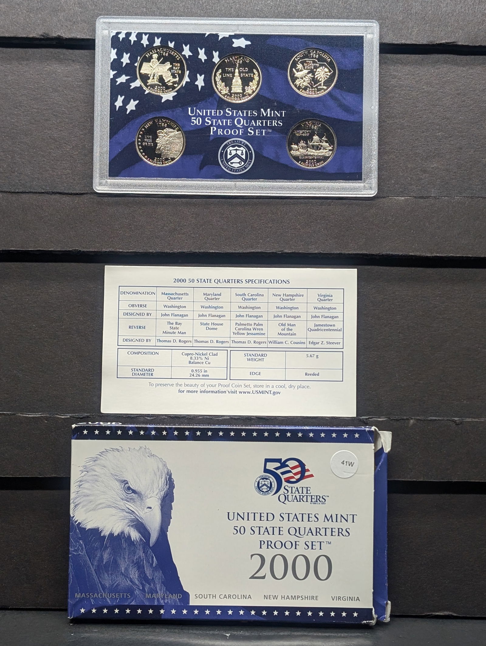2000 -S U.S. Mint Fifty State Quarters Proof Set In OGP With COA (1 of 4)