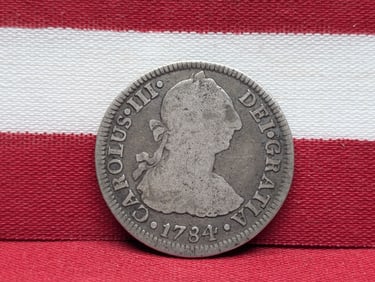 1784 Mexico Spanish Colony 2 Reales - .903 Silver