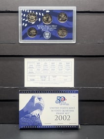 2002 -S U.S. Mint Fifty State Quarters Proof Set In OGP With COA