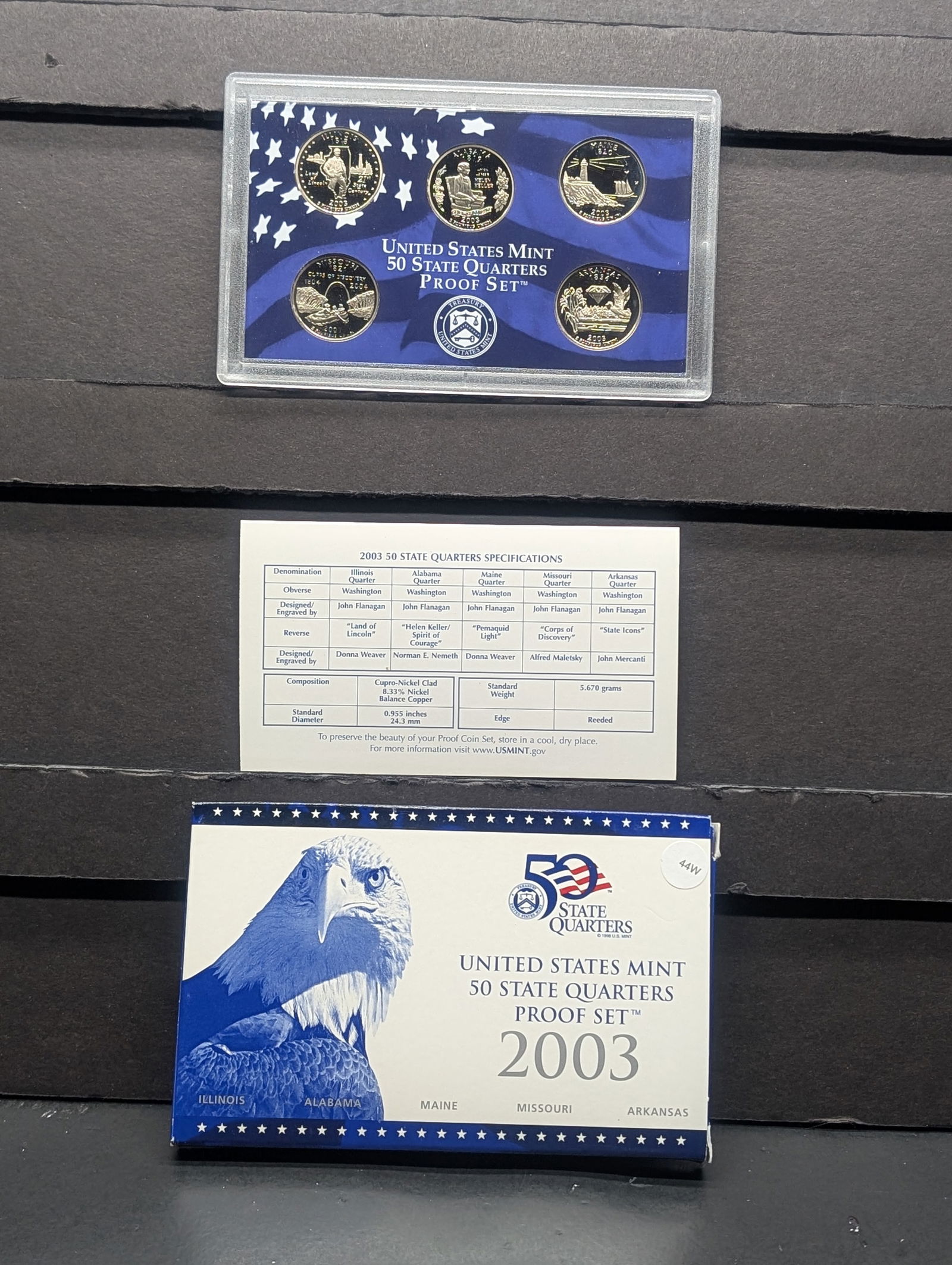 2003 -S U.S. Mint Fifty State Quarters Proof Set In OGP With COA (1 of 4)