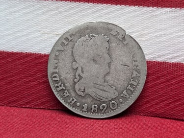 1820 War of Independence Zacatecas 2 Reales - .903 Silver