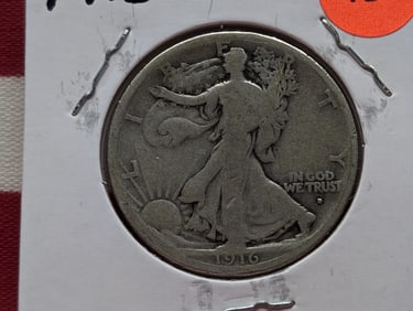 1916-D Walking Liberty Half Dollar VG/F