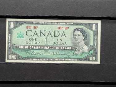 1967, Crisp-UNC, 100 Years, Ottawa Canada $1 Dollar, 58 Years Old