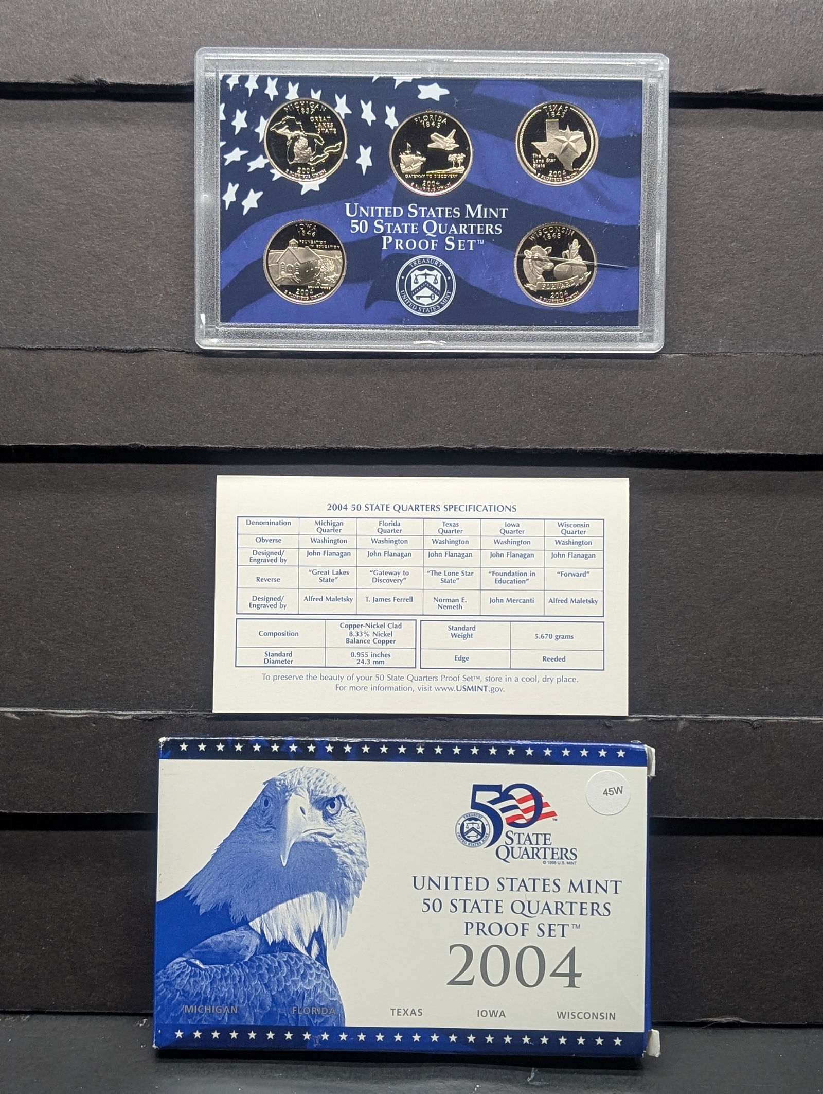 2004 -S U.S. Mint Fifty State Quarters Proof Set In OGP With COA (1 of 4)