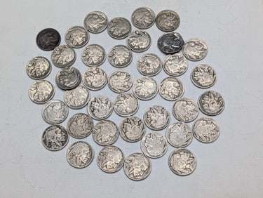 40 Mixed Date Buffalo Nickels.