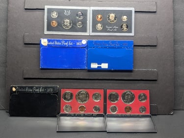 1972-S, 1973-S, 1975-S, 1983-S United States Proof Sets With Original Gov't Packaging. 22 Coins.
